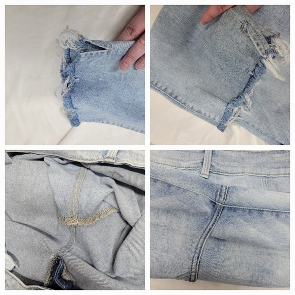 Women's Light Wash High-Waisted Kancan Jeans, Button-Fly and Frayed Hem SZ 16 - Picture 7 of 14